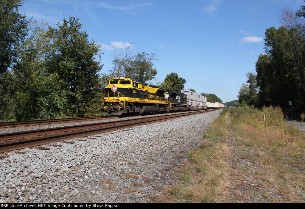 NS 1069, the Virginian heritage unit, leading a train at MP143.5